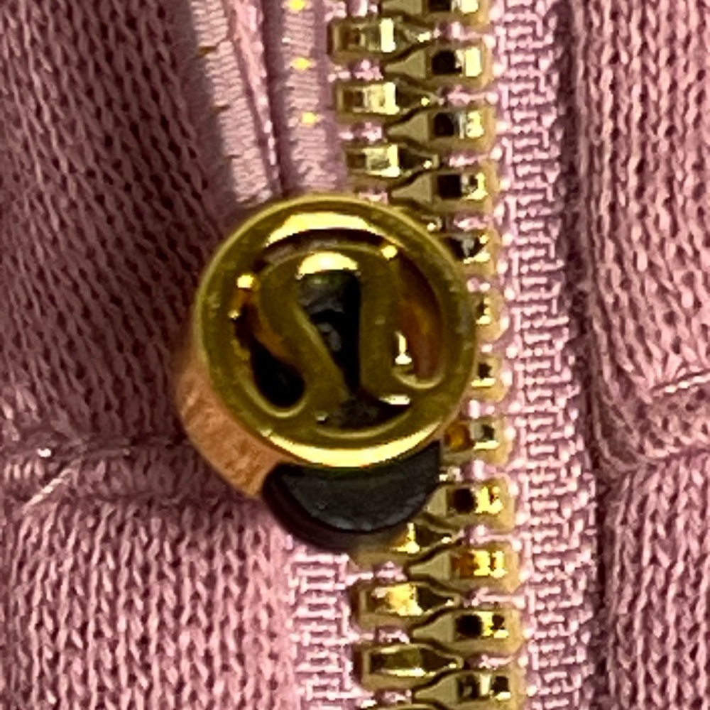 LULULEMON Dusty Pink Gold Logo Zipper Pullover NO CALLOUTS.